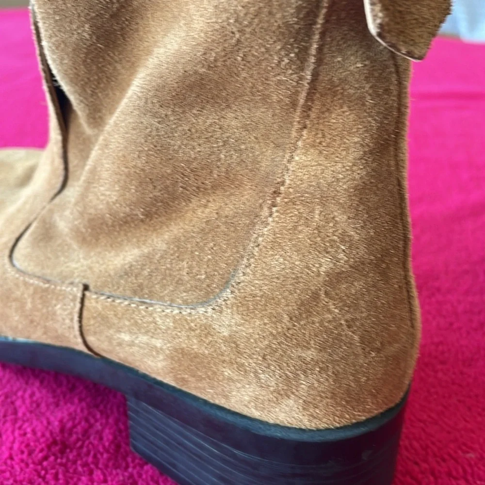 Zara casual style block heels ankle boots -tan colored size EU 38/7 1/2 US - Picture 12 of 16